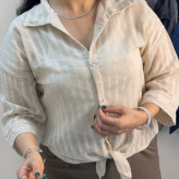 شومیز دخترانه گره ای کنفی (کتی)