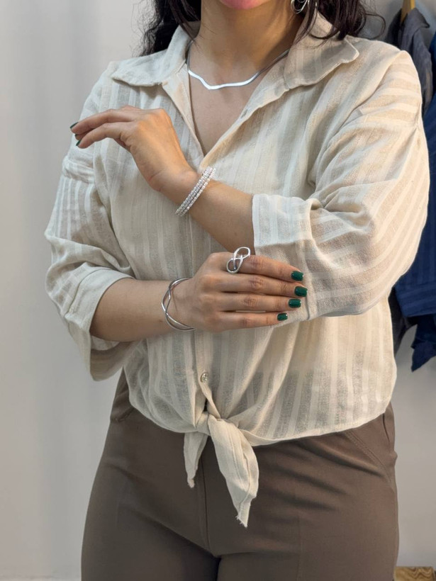 شومیز دخترانه گره ای کنفی (کتی)
