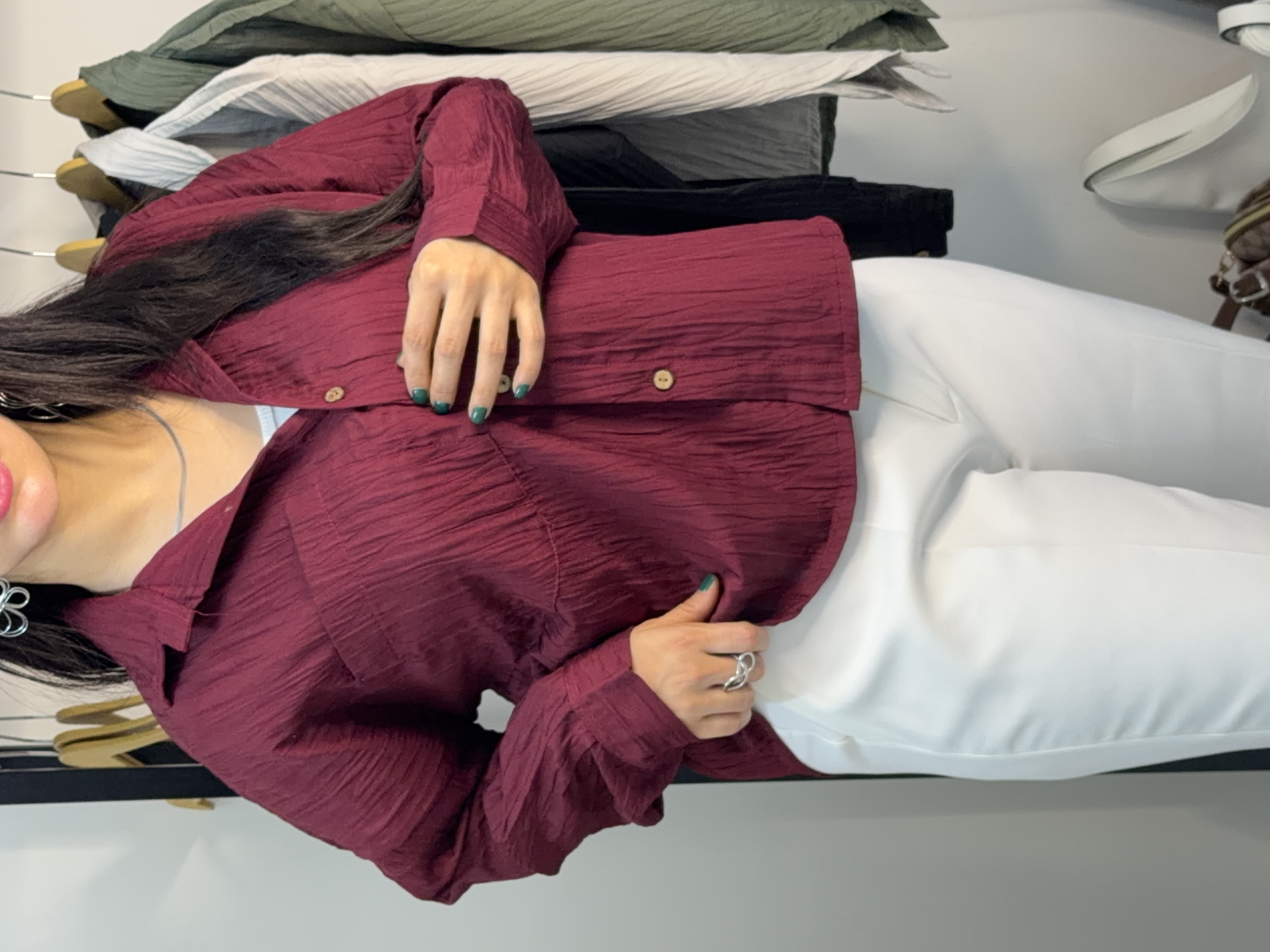 شومیز مانتو دخترانه بیرونی تک جیب (دلسا)